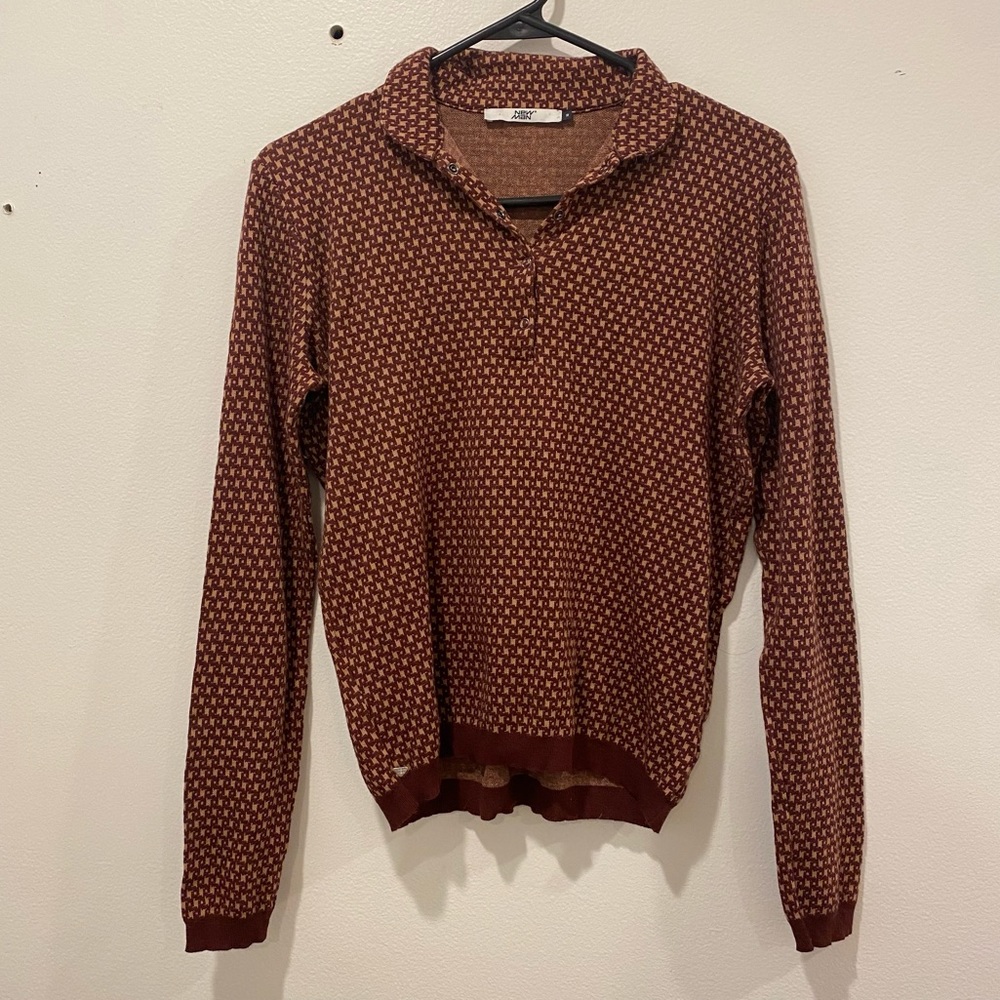 Knit Long Sleeve Top with Collar